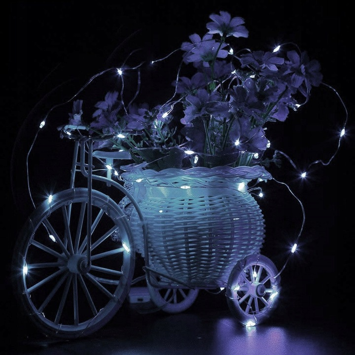 LAMPKI DRUCIKI 300 LED MIKRO BIAŁY ZIMNY PILOT OŚWIETLENIE 33m PROGRAMATOR