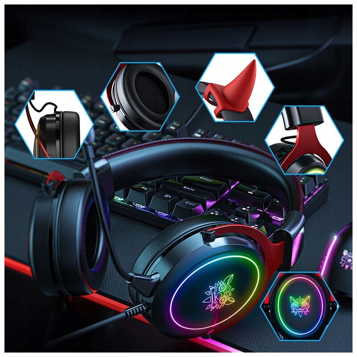 ONIKUMA X10 DEVIL SŁUCHAWKI GAMINGOWE Z MIKROFONEM PRZEWODOWE NAUSZNE DO PC