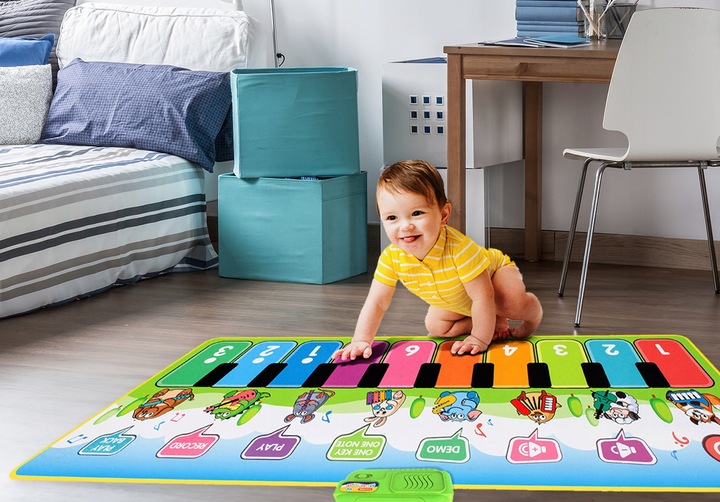 MATA MUZYCZNA DO TAŃCZENIA DLA DZIECI INTERAKTYWNA 130 cm PIANINKO NAGRYWA