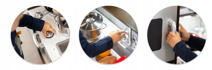 KUCHNIA DREWNIANA DLA DZIECI RETRO KUCHENKA DUŻA ŚWIATŁO LED + TABLICA