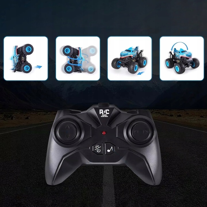 SAMOCHÓD ZDALNIE STEROWANY CRAWLER MONSTER TRUCK REKIN RC 4X4 360° LED