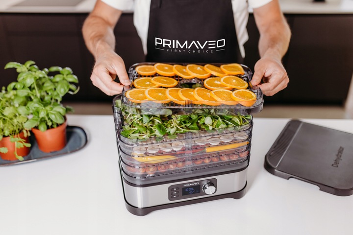 Suszarka do Grzybów Owoców Warzyw 16,8L TERMOOBIEG 450W TIMER PRIMAVEO 7SIT