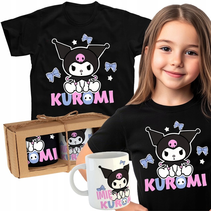 ZESTAW KOSZULKA KUBEK IMIĘ KUROMI ONEGAI MY MELODY PREZENT URODZINY MIKOŁAJ