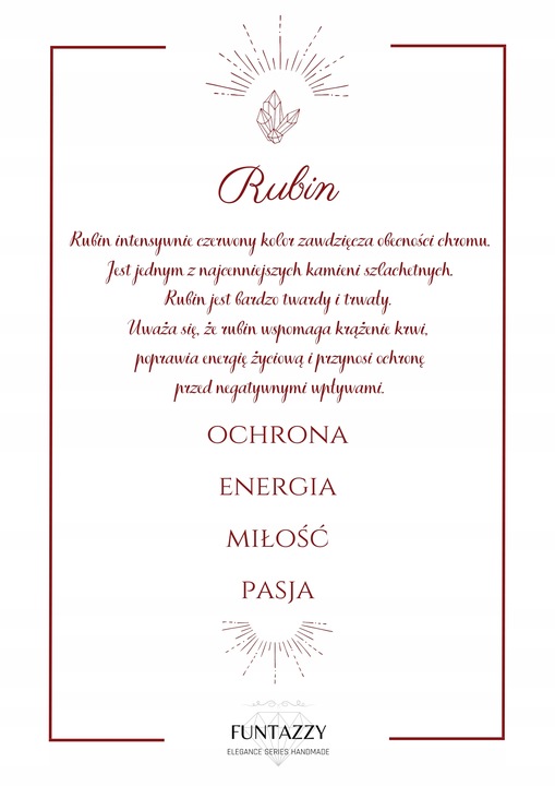 PIERŚCIONEK RUBIN - rozmiary - kamień naturalny - PREZENT Pasja