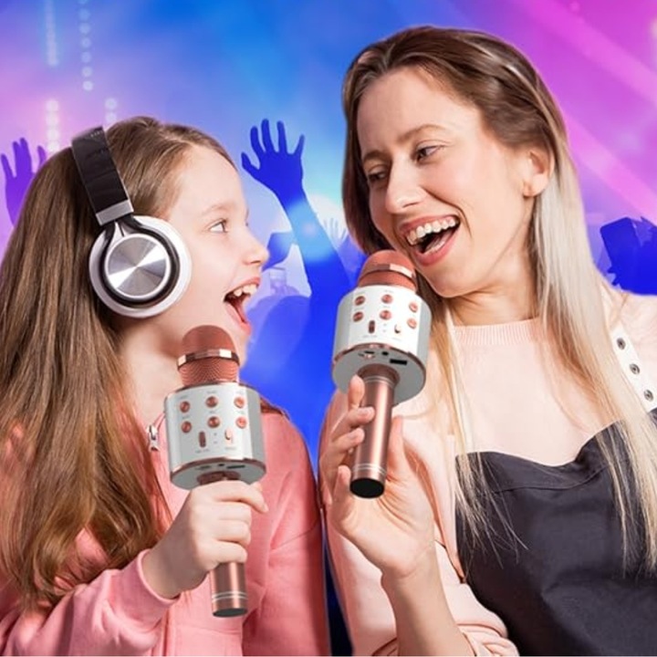 BEZPRZEWODOWY MIKROFON DLA DZIECI ZESTAW DO KARAOKE BLUETOOTH ETUI USB