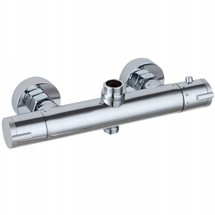 BATERIA PRYSZNICOWA Z TERMOSTATEM ŁAZIENKOWA ŚCIENNA ZESTAW T204A CHROM