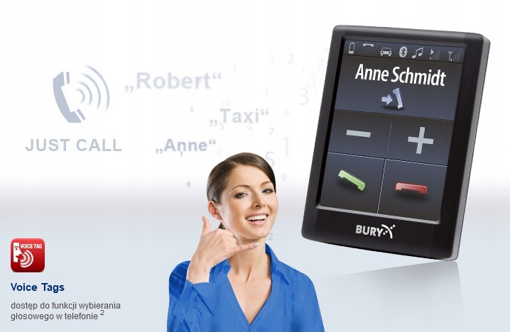 Bury CC9056 - samochodowy zestaw głośnomówiący LCD ISO Bluetooth do radia