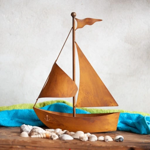 Metalowy Statek Dekoracyjny Ozdoba do Ogrodu Domu Dekoracja Efekt Korten