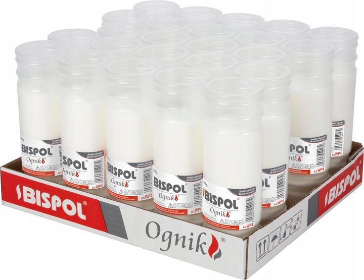 Wkład parafinowy do zniczy Bispol WP4 24 szt. 96 h