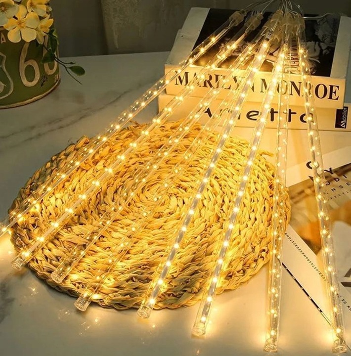 SOPLE METEORY LED BIAŁE CIEPŁE LAMPKI PADAJĄCY ŚNIEG 50cm IP44 - SOPLE LED