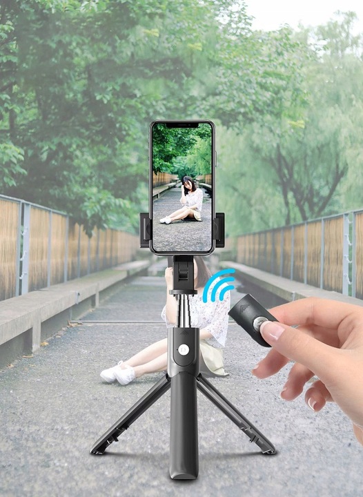 KIJEK DO SELFIE STICK TRIPOD 360 STATYW PILOT LUSTERKO BLUETOOTH BATERIA