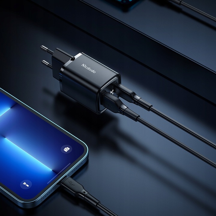 MCDODO NANO GaN ŁADOWARKA USB/USB-C PD 33W MIERNIK