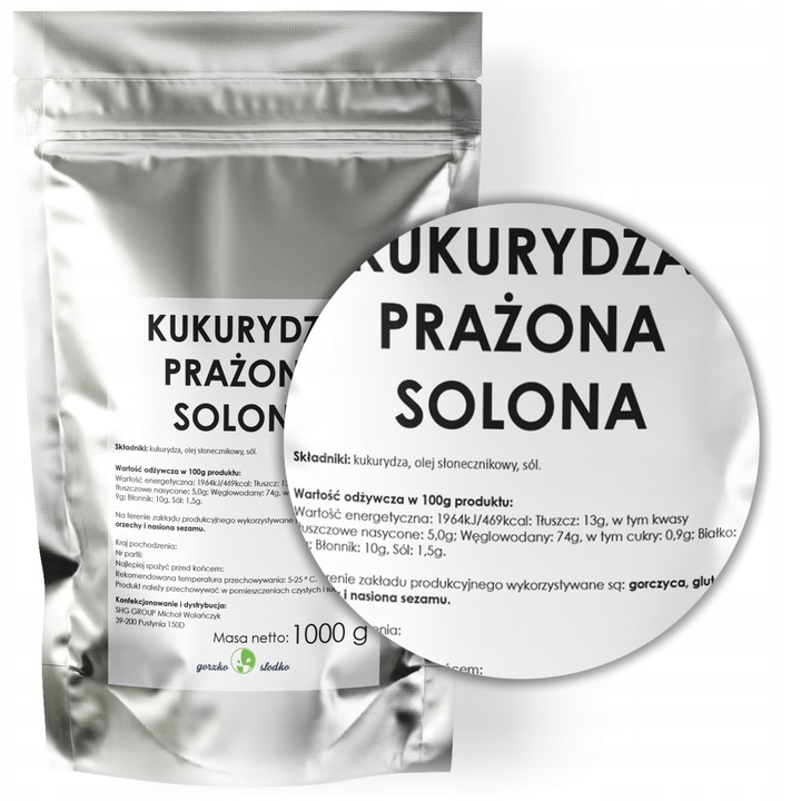 KUKURYDZA PRAŻONA SOLONA kukurydza z solą 1kg