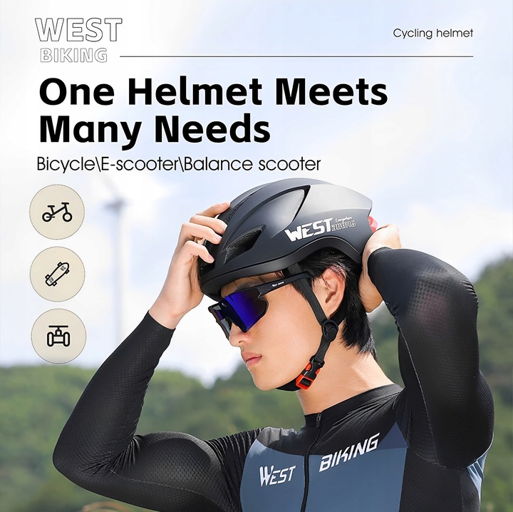 WEST BIKING KASK ROWEROWY DLA DOROSŁYCH LEKKI 269G SPORTOWY DESIGN