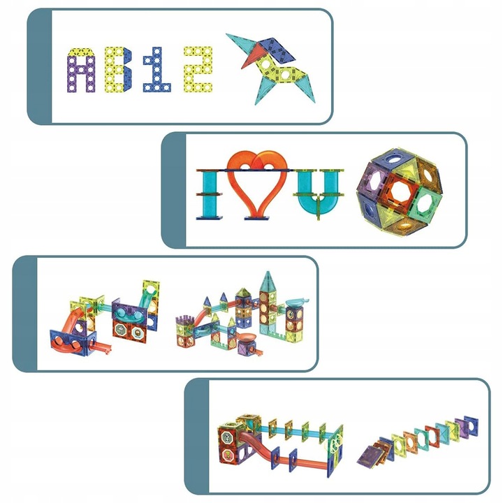 ZESTAW KREATYWNY KLOCKI MAGNETYCZNE DO BUDOWY DOMKÓW ZAMKÓW I ZWIERZĄT