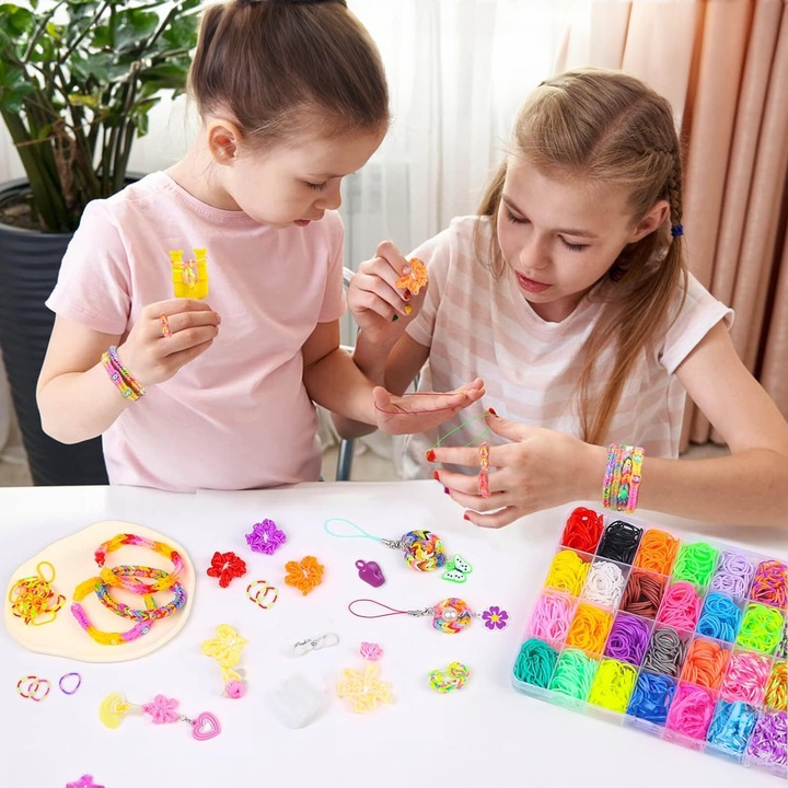GUMKI DO ROBIENIA BRANSOLETEK DUŻY ZESTAW 6800 ELEMENTÓW XXL DLA DZIECKA