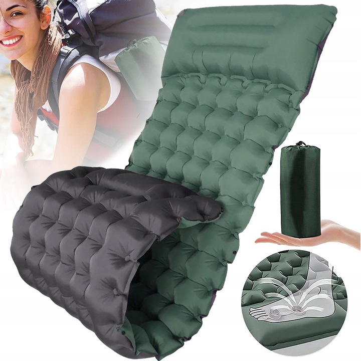 MATA SAMOPOMPUJĄCA KARIMATA POJEDYNCZY 200X67X10 CM Z PODUSZKĄ GRUBA