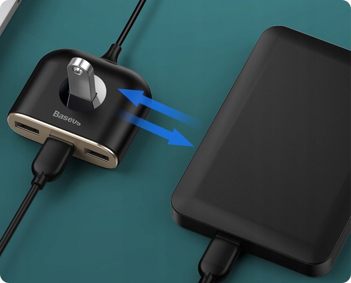 HUB USB BASEUS ADAPTER ROZDZIELACZ ROZGAŁĘŹNIK USB 3.0 DO 4x USB KABEL 1M