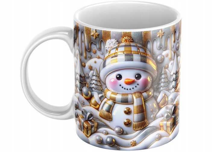 Świąteczny Kubek 3D Bałwanek - Idealny Na Prezent - NOWOŚĆ - HIT