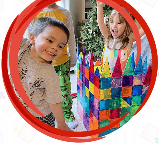 Klocki magnetyczne konstrukcyjne edukacyjne Picasso Tiles dla dzieci 30 el