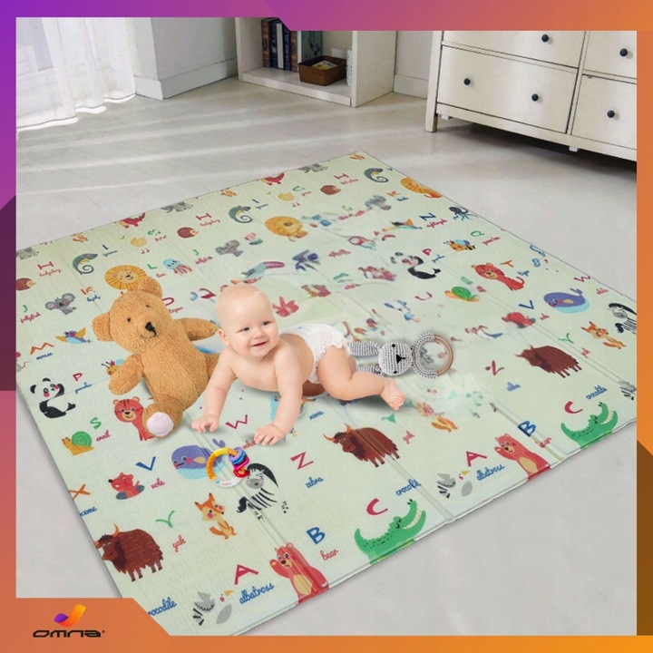 Piankowa dwustronna mata edukacyjna xpe dla dzieci duża składana 200x180cm