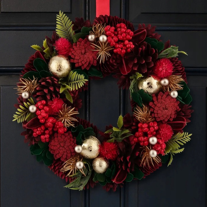 Wianek na drzwi świąteczny stroik wieniec Boże Narodzenie Altom Design 30cm