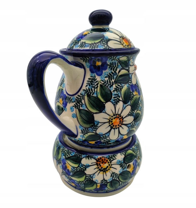 CZAJNIK Z PODGRZEWACZEM CERAMIKA BOLESŁAWIEC