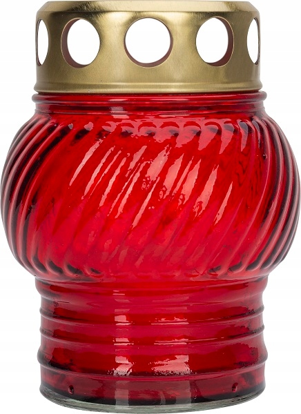 SZKLANY Znicz z wkładem świeczka METALOWYM KAPTURKIEM POKRYWKĄ ZESTAW 12szt