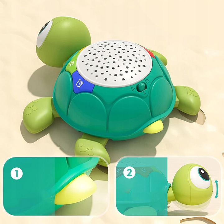 UCIEKAJĄCY PEŁZAJĄCY żółw INTERAKTYWNA ZABAWKA CHODZĄCY MUZYKA i projekcją