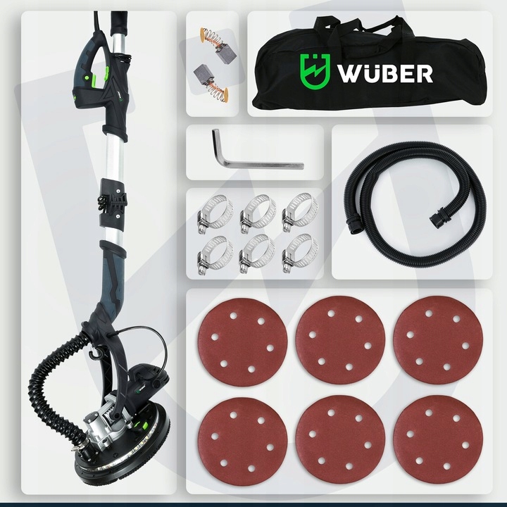 SZLIFIERKA DO GIPSU GLADZI TYNKU ZYRAFA Z PODŚWIETLENIEM LED BEZPYŁOWA