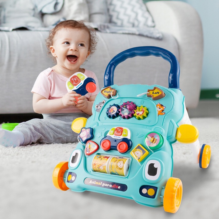 CHODZIK PCHACZ AUTKO ZABAWKA EDUKACYJNA INTERKATYWNA SORTER RUCHOME KLOCKI