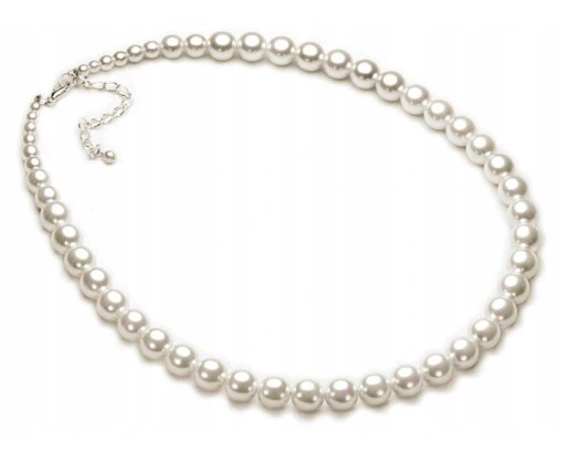 Perły Białe Naszyjnik Klasyczny Perełki Szklane 50cm Z Pereł Jablonex Modny