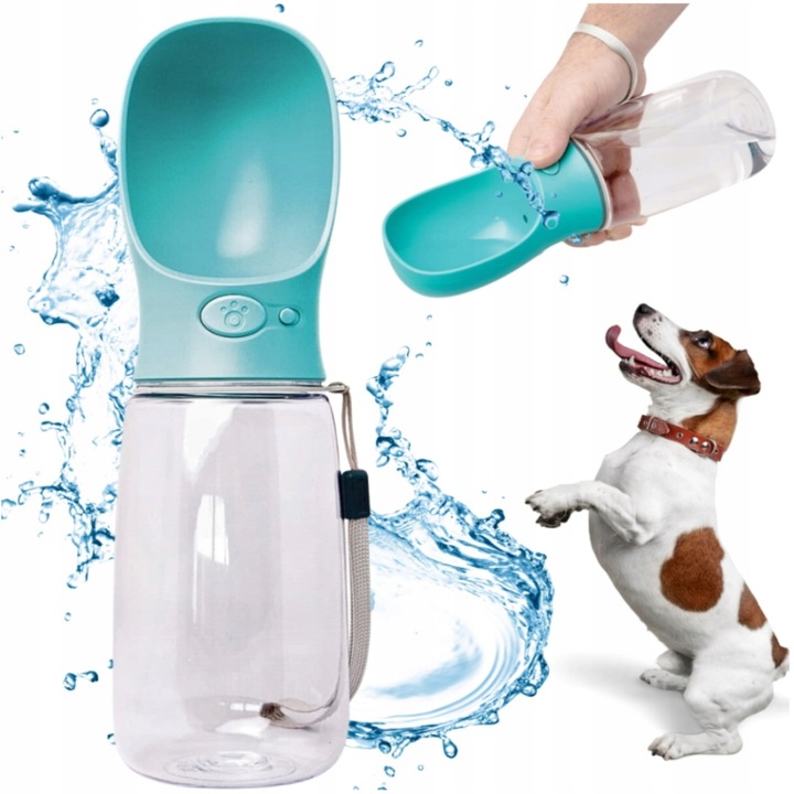 BUTELKA NA WODĘ DLA PSA BIDON POIDŁO MISKA 0,5L PRZENOŚNA SPACER TURYSTYCZN