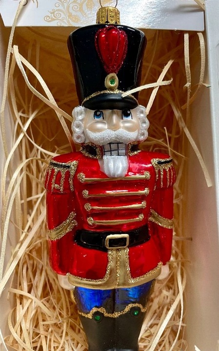 BOMBKA SZKLANA DZIADEK DO ORZECHÓW 16 cm