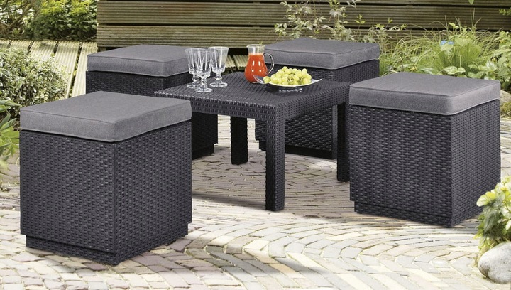 Skrzynio-pufa KETER z poduszką 42 x 42 x 39cm