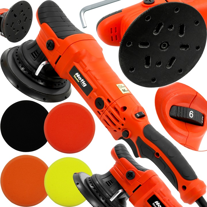POLERKA SAMOCHODOWA ELEKTRYCZNA SZLIFIERKA 1400W Z REGULACJĄ + GĄBKI ZESTAW