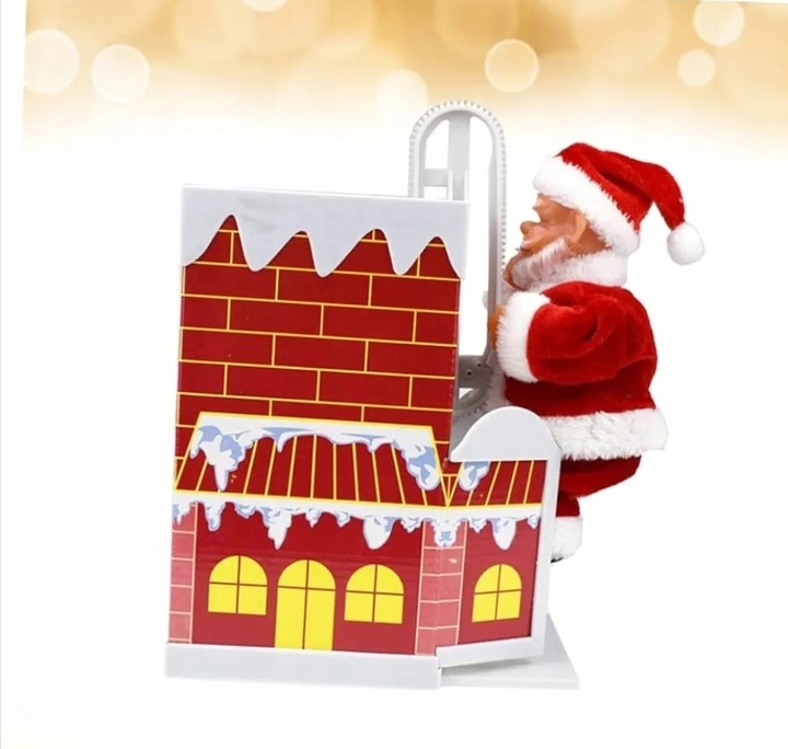 MIKOŁAJ WSPINAJĄCY SIĘ I WCHODZĄCY DO KOMINA