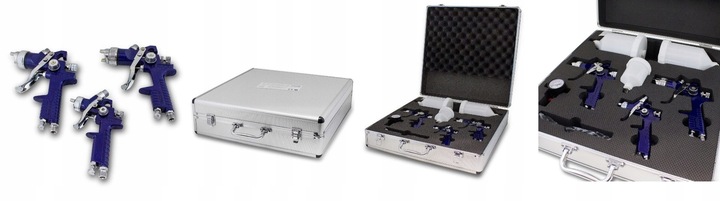 Pistolety Lakiernicze HVLP Natryskowe ZESTAW 3 szt