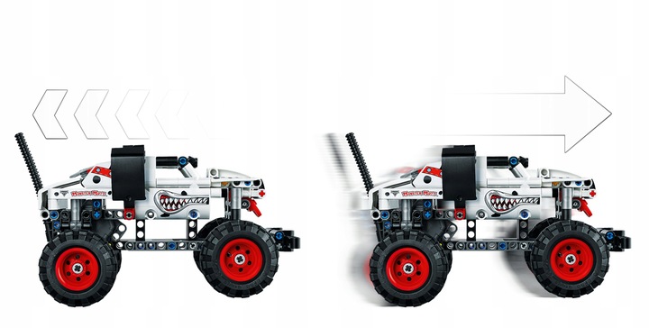 LEGO Technic Monster Dalmatian Silnik PullBack 2w1 42150