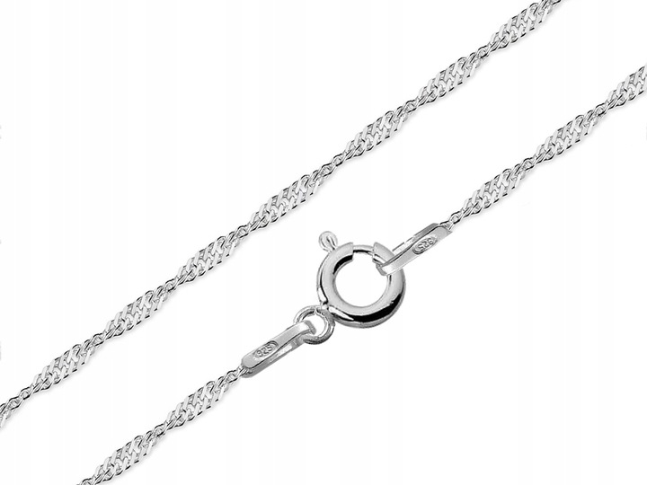 ŁAŃCUSZEK SREBRNY 925 SINGAPUR 025 DŁUGOŚĆ 40cm