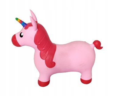 Skoczek gumowy dla dzieci JEDNOROŻEC 60 cm różowy