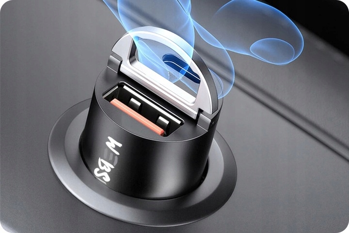 ŁADOWARKA SAMOCHDOWA DO TELEFONU 4xUSB A QC3.0 / USB C 20W KABEL 3W1 60W