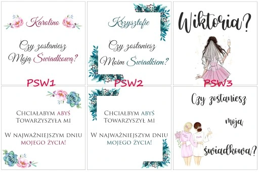 Pudełko eko zaproszenie dla świadka świadkowej nadruk uv wzory ślub wesele