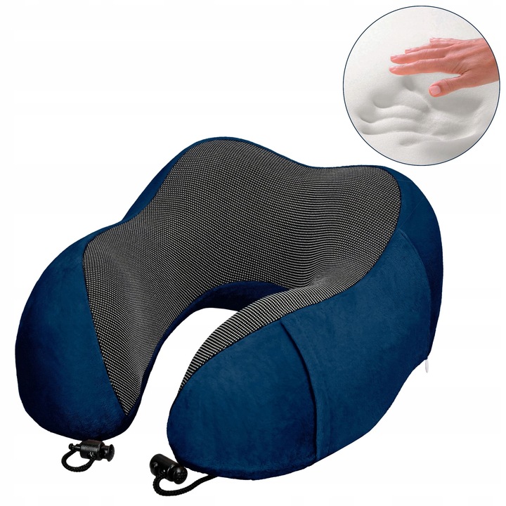 PODUSZKA TURYSTYCZNA PODRÓŻNA ROGAL NA SZYJĘ Z PIANKI MEMORY DO SAMOLOTU