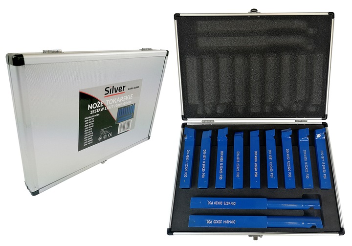 ZESTAW NOŻY TOKARSKICH STALOWYCH 20x20mm 11 SZTUK NÓŻ TOKARSKI 10885