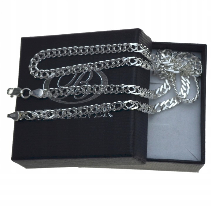 Łańcuszek srebrny 45cm Męski ROMBO 3,7mm SREBRO