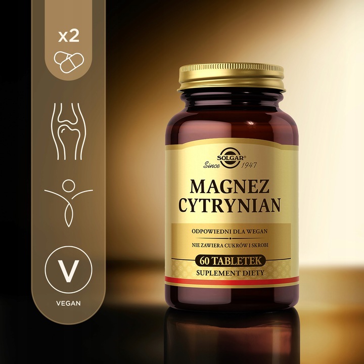 Suplement diety Solgar cytrynian magnezu 60 tabletek