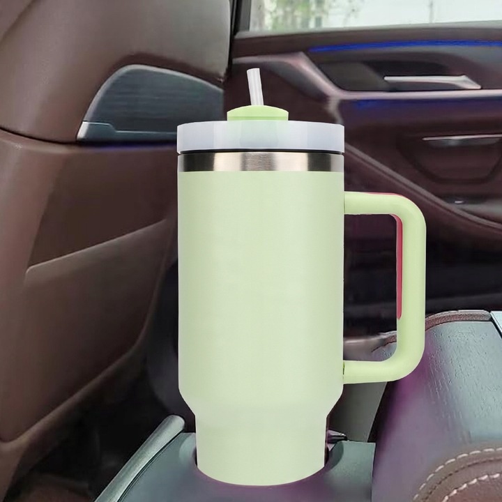 KUBEK TERMICZNY do kawy herbaty TERMOS szczelny ze słomką KAMILLE 1200ml