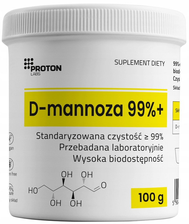 Proton Labs D-MANNOZA 99% Pure 100g proszek UKŁAD MOCZOWY PĘCHERZ d-mannose