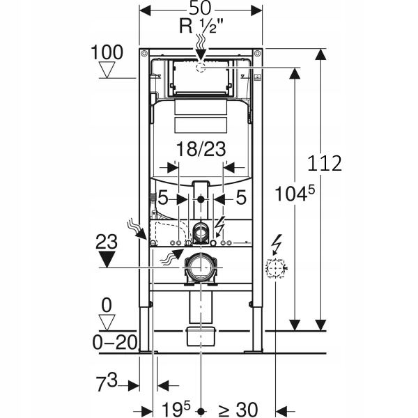 GEBERIT STELAŻ podtynkowy WC DUOFIX SIGMA UP320 H112